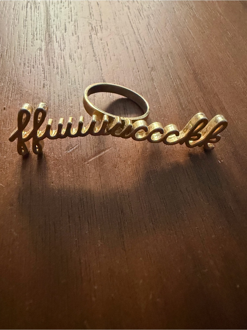 Gold Script Nameplate (F***) Ring - Picture 5 of 5